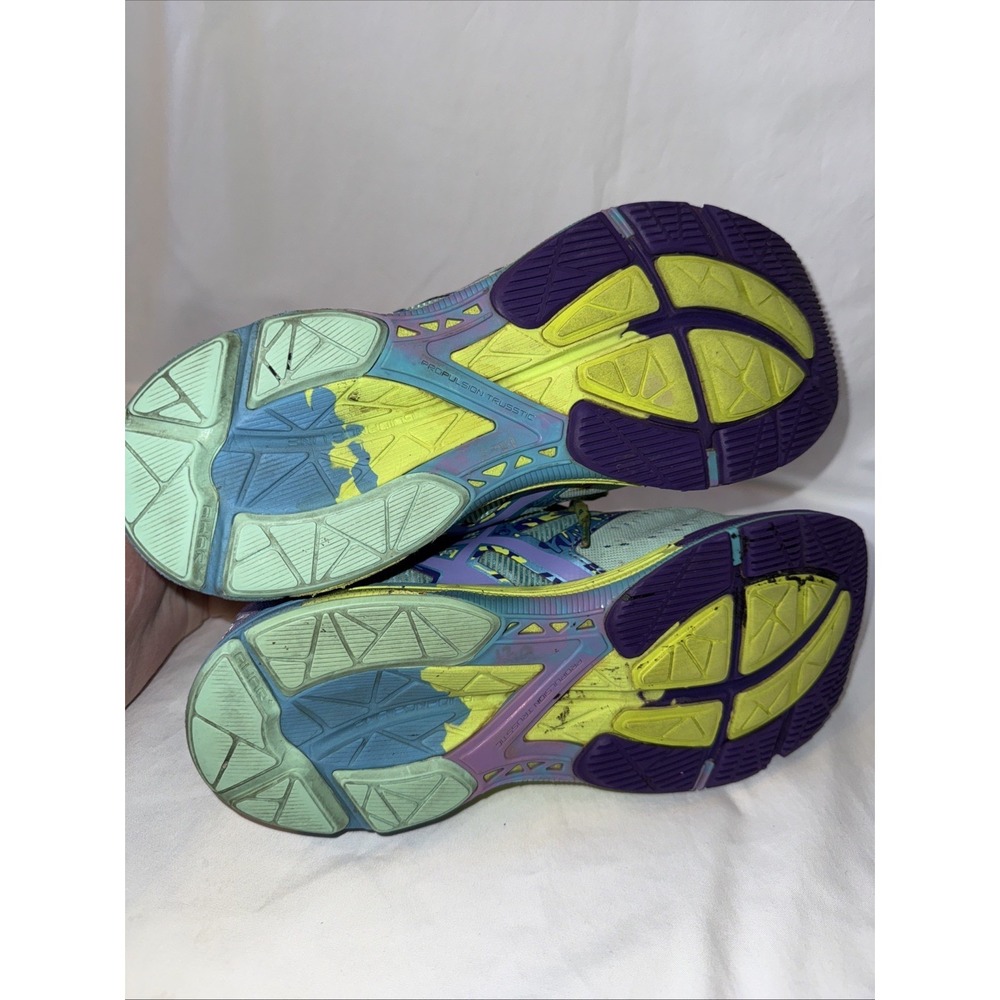 Asics Women's Gel Noosa Tri-10‎ T580N Aqua Purple Running Shoes Lace Up Size 10 - Picture 8 of 9